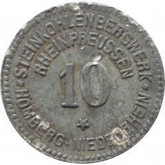 10 Pfennig - Homberg Steinkohlenbergwerk Rheinpreussen Homberg-Niederrhein
