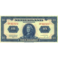 10 Gulden - Wilhelmina `facing left` Coin note