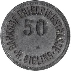 50 Pfennigs - Berlin Bahnhof Friedrichstrasse H. Gigling