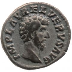 Denarius - Lucius Verus CONCORD AVG COS II, Concordia and Spes