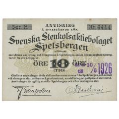 10 Öre Swedish Rock Coal Company Spitsbergen LC