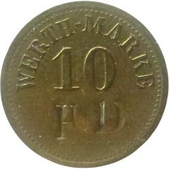 10 Pfennig Werth-Marke, Countermarked `HD`