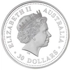 30 Dollars - Elizabeth II 4th Portrait - Australian Kookaburra