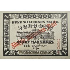 50 000 000 000 Mark overprint on 5 000 000 Mark