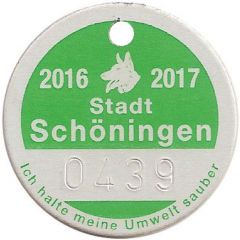 Dog Tax Token Schöningen 2016-2017