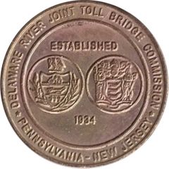 1 Passage Bridge Token - Delaware River Joint Toll Bridge Commission without mintmark