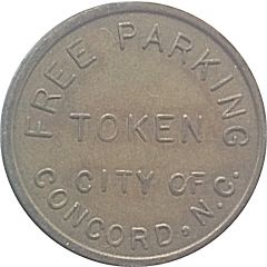 Parking Token - Free Parking Concord, North Carolina