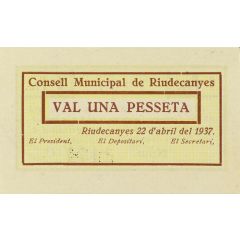 1 Peseta Riudecanyes