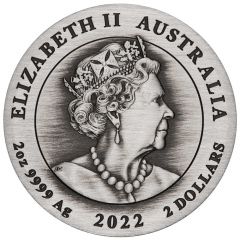 2 Dollars - Elizabeth II 6th Portrait - Chinese Myths and Legends - Silver Antique