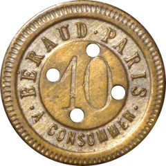 10 centimes - Béraud - Paris [75] quatre trous