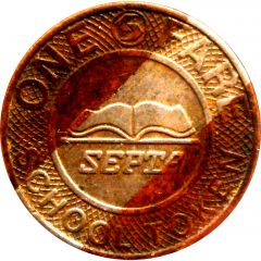 1 Fare School Token - SEPTA Philadelphia, Pennsylvania