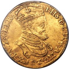 1 Gold Real - Philip II with ANG