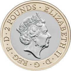 2 Pounds - Elizabeth II 5th Portrait, D-Day Anniversary