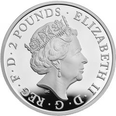 2 Pounds - Elizabeth II White Greyhound of Richmond, Silver Proof
