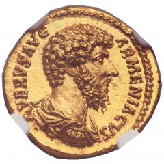 Aureus - Lucius Verus TR P IIII IMP II COS II, Victory