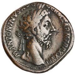 Sestertius - Marcus Aurelius IMP VIII COS III CLEMENTIA AVG S C, Clementia