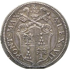 1 Testone - Alexander VII NEC CITRA NEC VLTRA - Plain shield