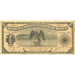 1 Peso Ejército Constitucionalista de México