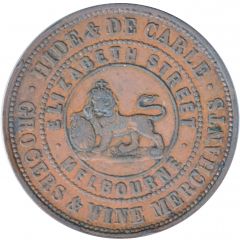 1 Penny - Hide and De Carle 1858 Melbourne, Victoria