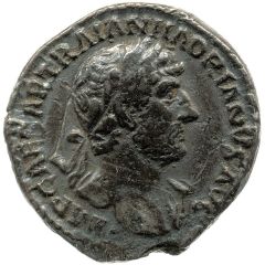 Denarius - Hadrian P M TR P COS III FORT RED, Fortuna