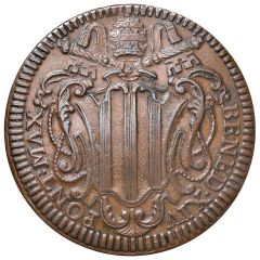 1 Baiocco - Benedict XIV Straight shield, Palm wreath