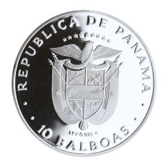 10 Balboas Ratification of Panama Canal Treaty, Silver