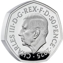 50 Pence - Charles III End of World War II; Silver Piedfort