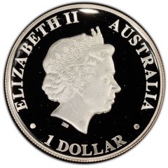1 Dollar - Elizabeth II 4th Portrait - Kangaroo - Silver Bullion Coin, High Relief