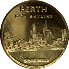 Medal - WA - Perth, City Skyline Tourist Souvenir