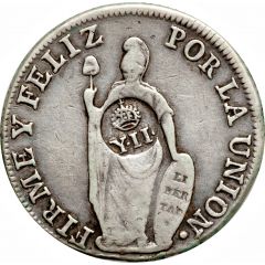 8 Reales - Isabella II Countermark on Peru 8 Reales