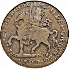 1 Crown - James II Gun Money Coinage, sword after `REX`