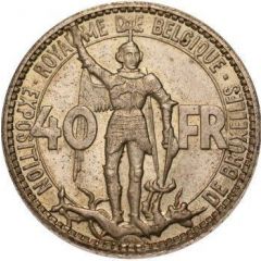 40 Francs Brussels Exposition - Pattern - Lettered edge