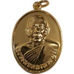 Medal - Phra Mongkolthepmuni Luang Pho Wat Paknam Phasi Charon Gold Plated Charm