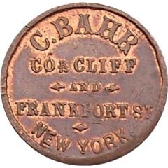 1 Cent - C. Bahr New York City, New York