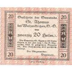 20 Heller St. Thomas bei Waizenkirchen