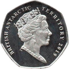 50 Pence - Elizabeth II Adélie penguin, Coloured