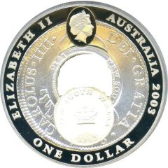 1 Dollar - Elizabeth II 4th Portrait - Holey Dollar and Dump