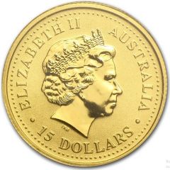 15 Dollars - Elizabeth II 4th Portrait - Australian Nugget Gold