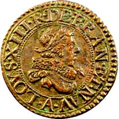 Denier Tournois - Louis XIII Paris mint, 5th type