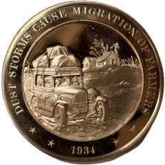 Medal - History of the United States Dust Storms Cause Migration of Farmers