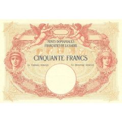 50 Francs - Mines Domaniales de la Sarre type 1920