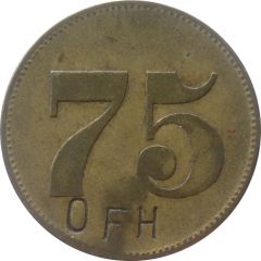 75 Pfennig Werth-Marke, Countermarked `OFH`