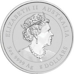 8 Dollars - Elizabeth II 6th Portrait - Year of the Mouse - Silver Bullion Coin