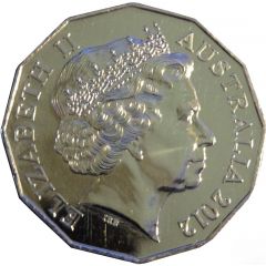 50 Cents - Elizabeth II 4th portrait - COA Coloured Set Issue
