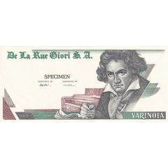 De La Rue Giori - Varinota Specimen/Test note