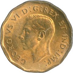 5 Cents - George VI dodecagonal, tombac