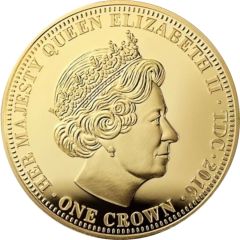 1 Crown - Elizabeth II Royal Navy 'Pride Of The Seas', Mary Rose - Gold Plated