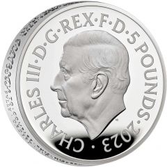 5 Pounds - Charles III Petition Crown, Portrait, Silver Proof