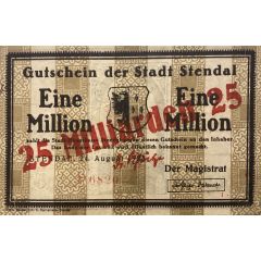 25 000 000 000 Mark Overprint on 1 000 000 Mark