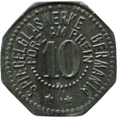 10 Pfennig - Porz am Rhein Spiegelglaswerke Germania